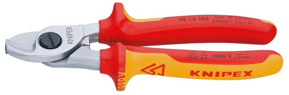 Káblové nožnice VDE s viaczložkovými rukoväťami 165 mm KNIPEX