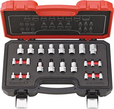 Sada nástrčné klíče 1/4" a 1/2" T10 do T55 a E4 do E24 24 ks. FORMAT